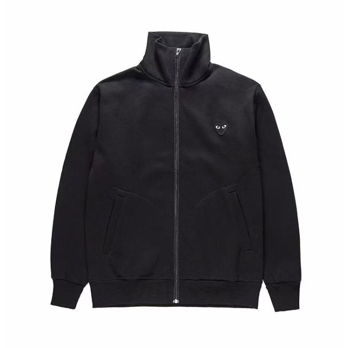 Big Heart Back Print Zip Up Track Jacket