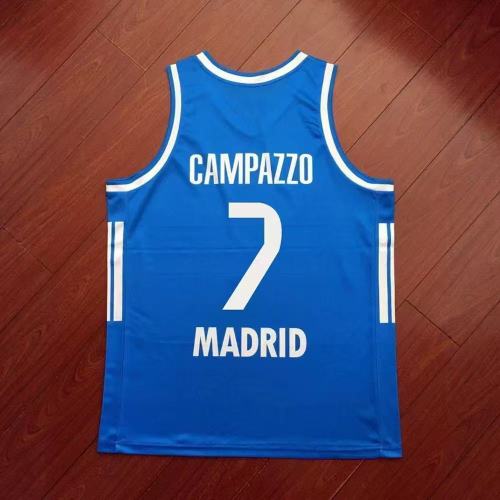 25/26 Real Madrid Basketball Jersey #7 Campazzo #23 LLULL EuroLeague