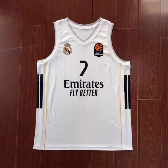 25/26 Real Madrid Basketball Jersey #7 Campazzo #23 LLULL EuroLeague