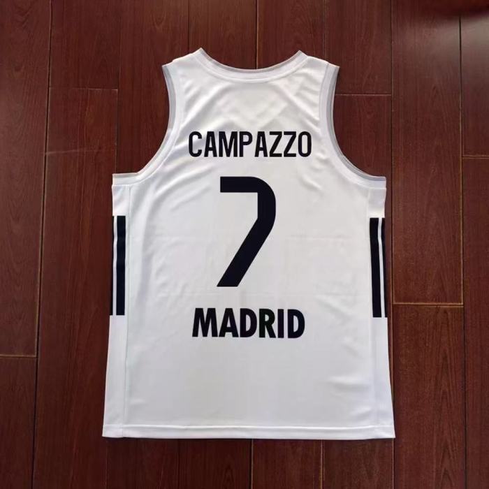 25/26 Real Madrid Basketball Jersey #7 Campazzo #23 LLULL EuroLeague
