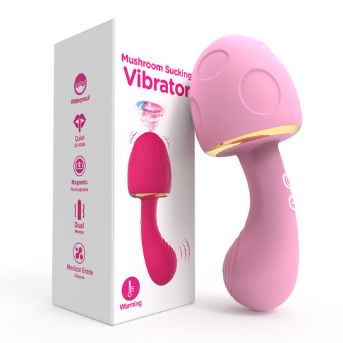 Mushroom Mute Sucking Vibrator Warm Massager Toy