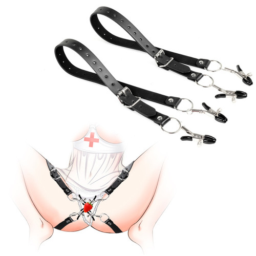Adult erotic products for women with leather leg restraints split point clamps multifunctional breast clamps sm torture alternative toys
