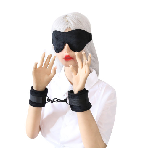 SM props bed bondage short plush blindfold handcuffs two sets of couples adult sex conditioning sex supplies