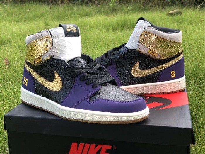 Annareps Great quality Air Jordan 1 Laker Free shipping