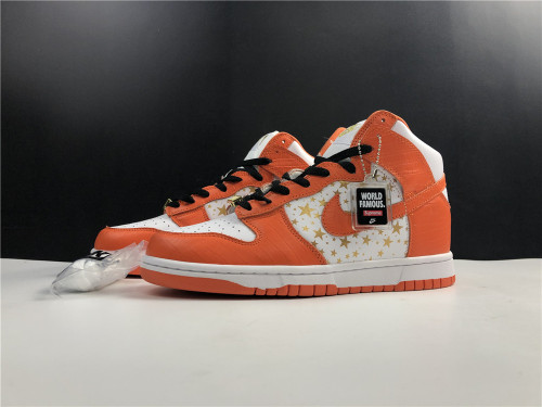 Free shipping from annareps Supreme x Nike SB Dunk High”Stars Orange” Free shipping