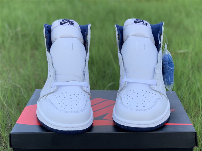 Annareps Great quality Air Jordan 1 OG Retro High “Metallic Navy” 555088-106 Free shipping