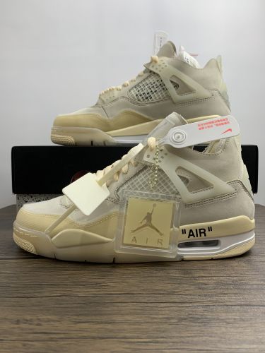 Annareps Great quality WMNS Air Jordan 4 RETRO x O*ff W*hite CV9388-100 Free shipping