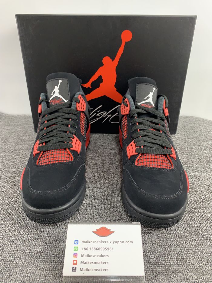Annareps Great quality Air Jordan 4 Red Thunder AJ4 Free shipping