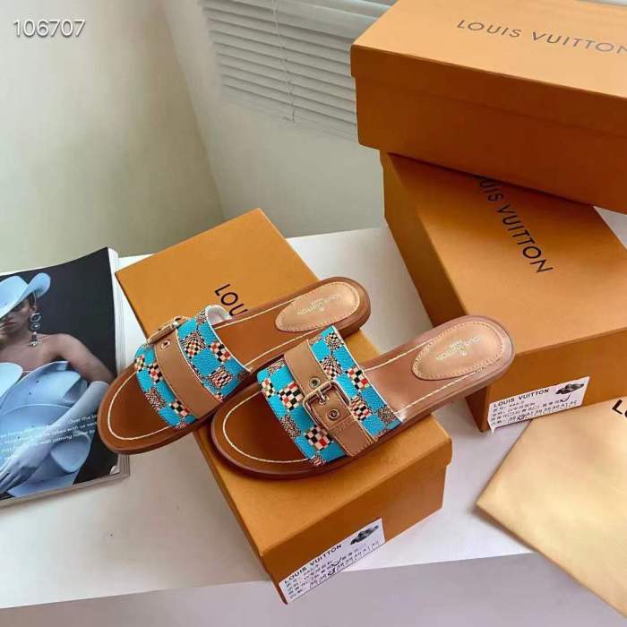 Annareps Great quality Women L*ouis V*uitton Top Slippers Free shipping