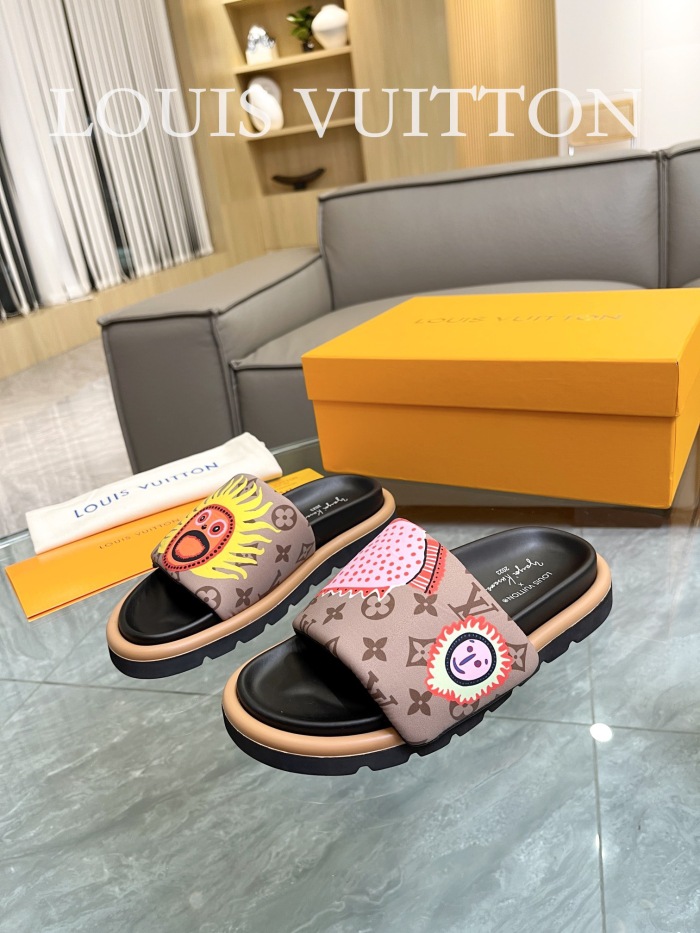 Men Women  L*ouis V*uitton Top Slippers (annareps) Free shipping