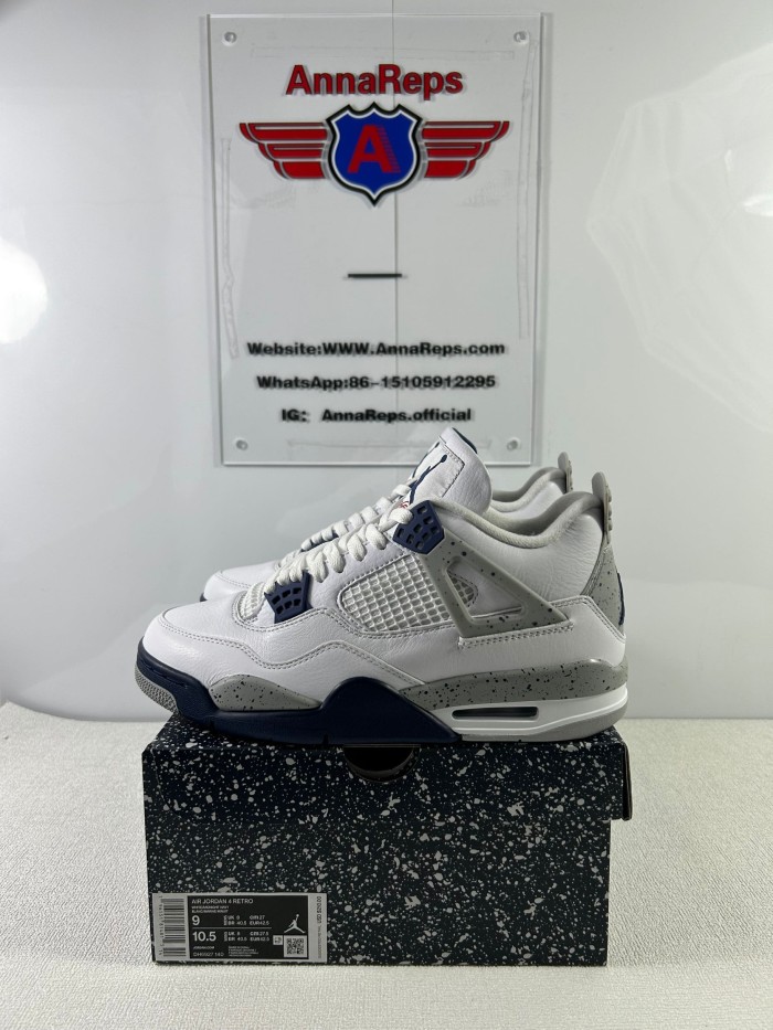 Annareps Great quality Air Jordan 4 Retro“Midnight Navy” Free shipping