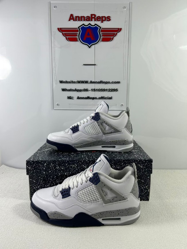 Annareps Great quality Air Jordan 4 Retro“Midnight Navy” Free shipping