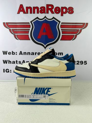 Annareps Great quality Travis Scott x Fragment x Air Jordan 1 Low“Military Blue”  free shipping