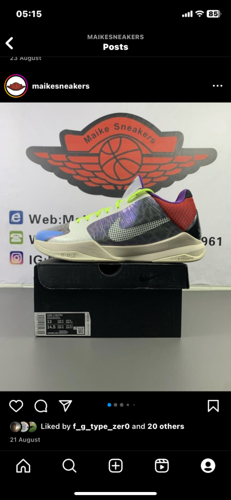 Great quality NIKE zoom Kobe 5 (Annareps )