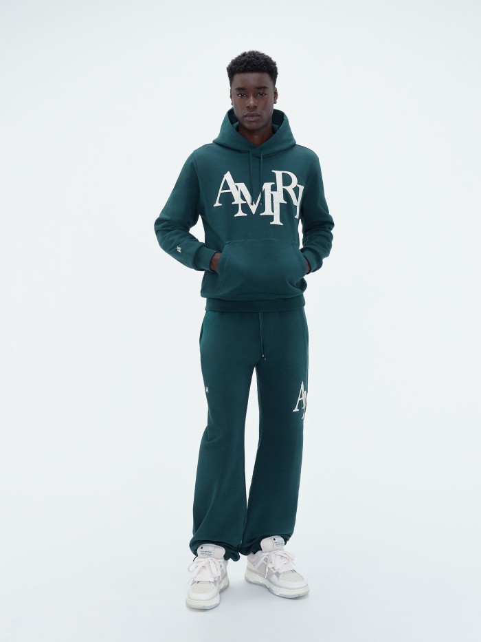 Amiri Leather monogrammed hoodie & pants set 3 colors