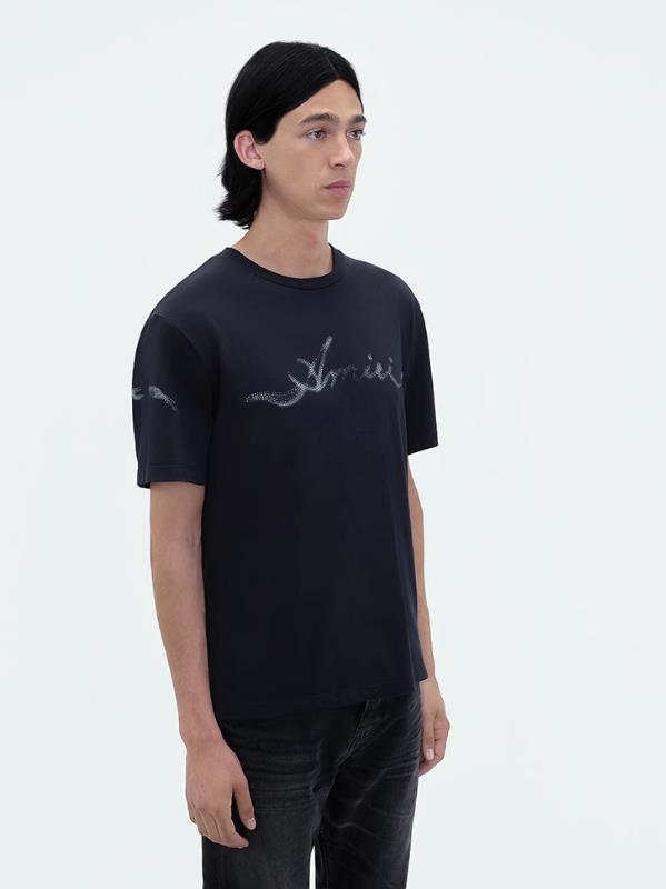 Amiri Lighted Cigarettes Monogrammed Diamond Tee