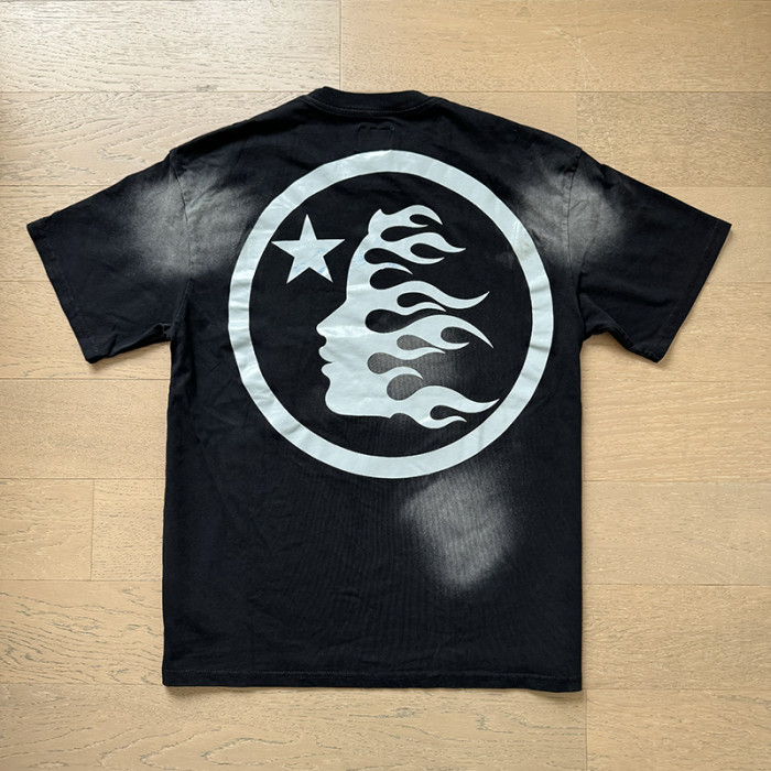 Hellstar Studio Blue and White Gradient Gel Sport Logo Washed Tee