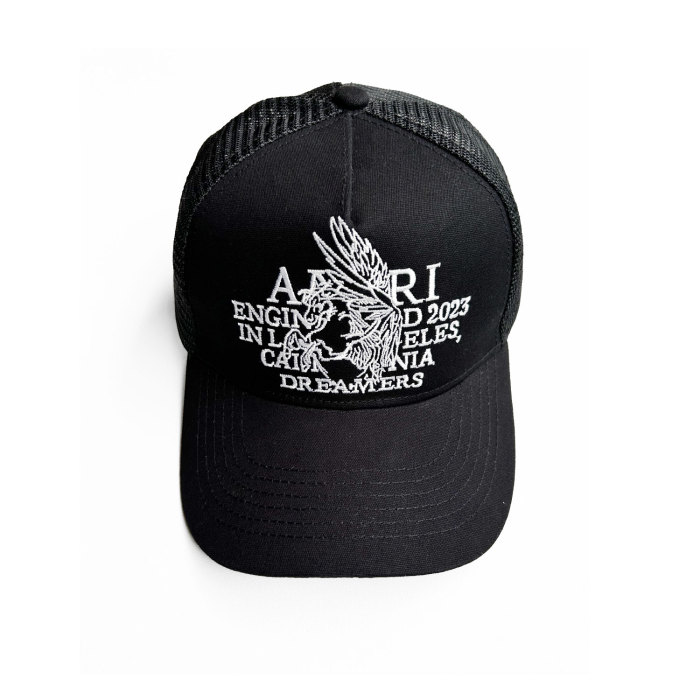 Amiri Pegasus Slogan Embroidered Mesh Duck Cap 4 colors