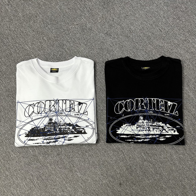 Corteiz Line Logo Embroidery tee 2 colors