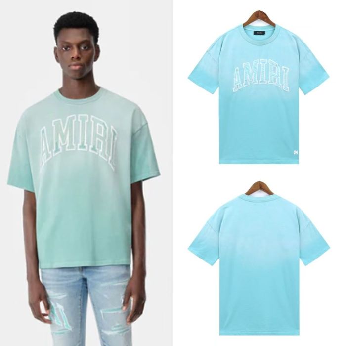 Amiri Patch embroidered logo washed version tee 4 colors