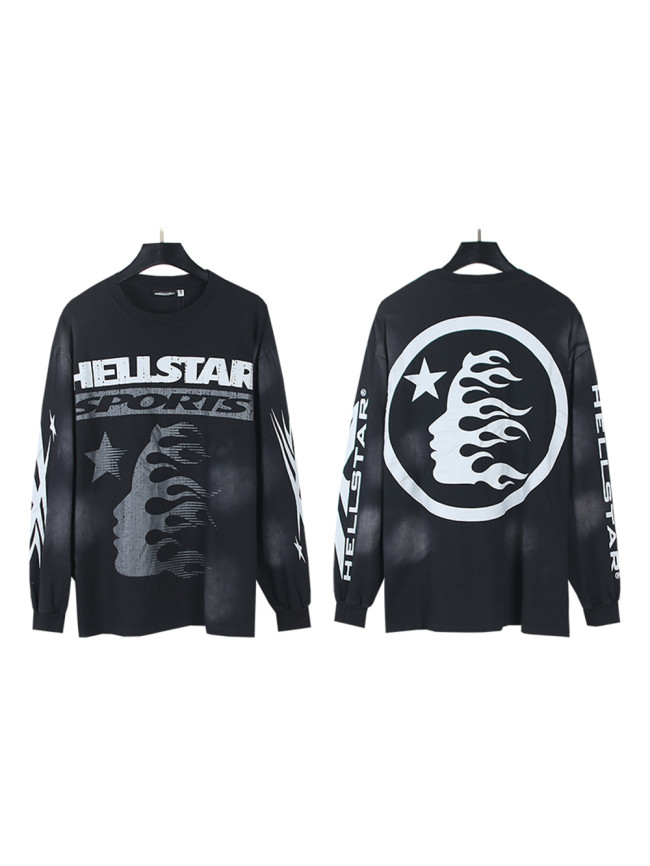 Hellstar Studio Vintage Aged Side Face Goddess Big Long Sleeve Tee