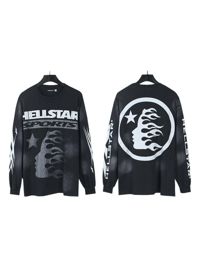 Hellstar Studio Vintage Aged Side Face Goddess Big Long Sleeve Tee