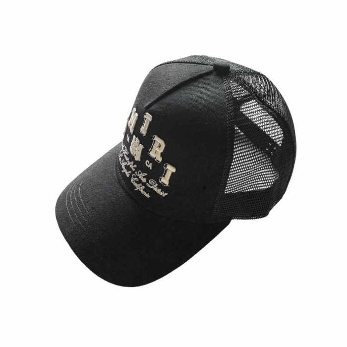 Amiri Cubic Apricot Embroidered Letter Mesh Duck Cap 2 colors