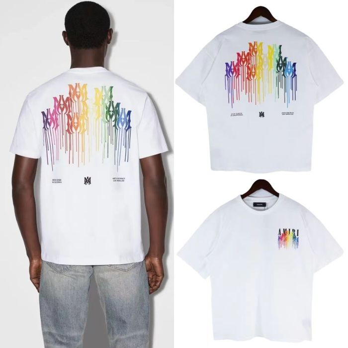Amiri Colourful Ink Splash Graffiti Flow Paint Tee 2 colors
