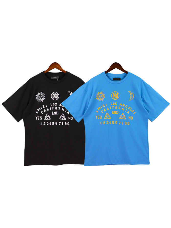 Amiri Sun Moon Letter Logo Print Tee 2 colors