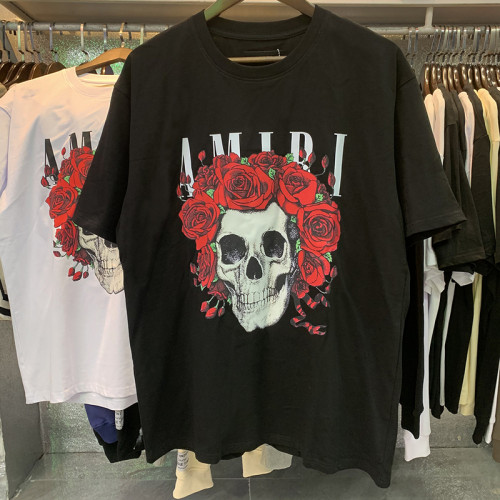 Amiri Rose Skull Letter Print Tee 2 colors