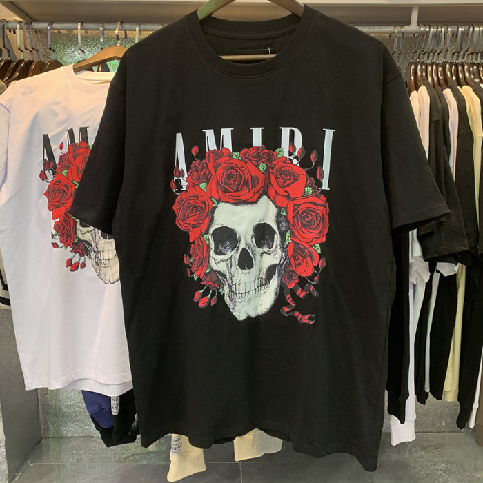 Amiri Rose Skull Letter Print Tee 2 colors
