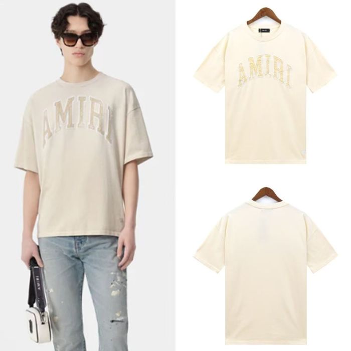 Amiri Patch embroidered logo washed version tee 4 colors