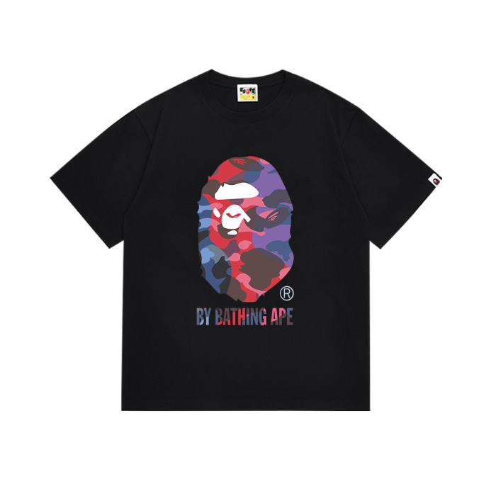 A Bathing Ape Gradient Camouflage Big Ape Head Letter Print Tee 2 colors