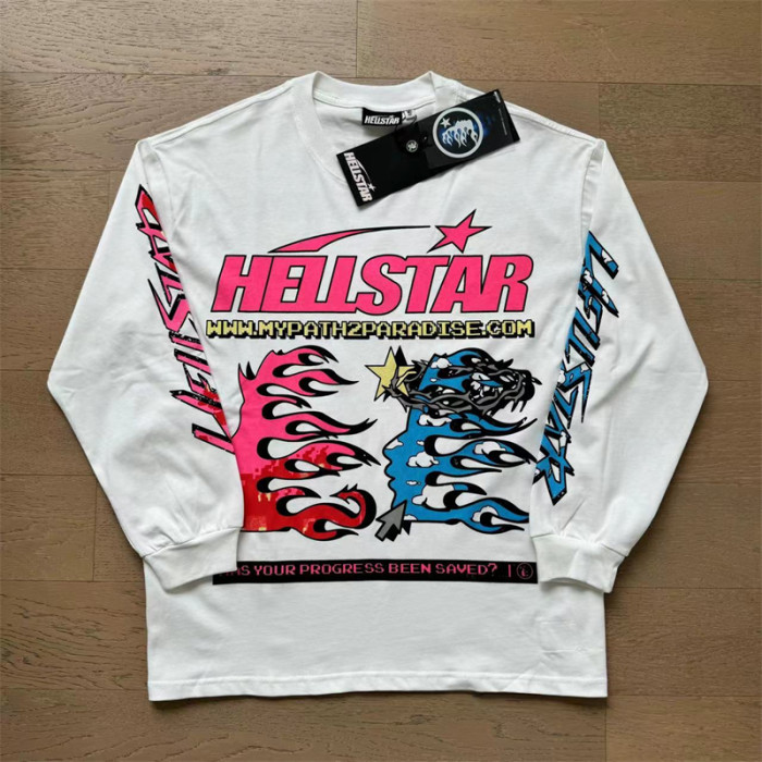 Hellstar Studio 1996 Vintage Website Style Logo Print Long Sleeve T-Shirt