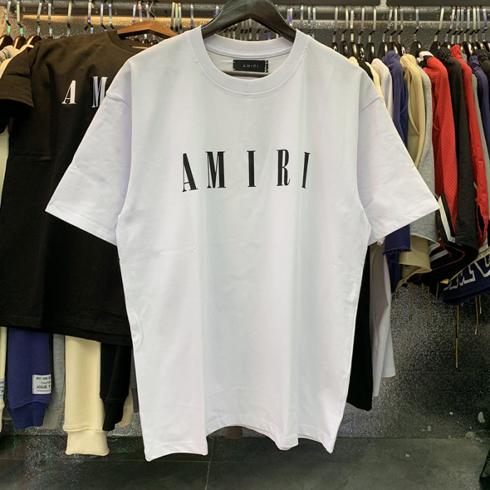 Amiri Simple style monogrammed logo print Tee 6 colors