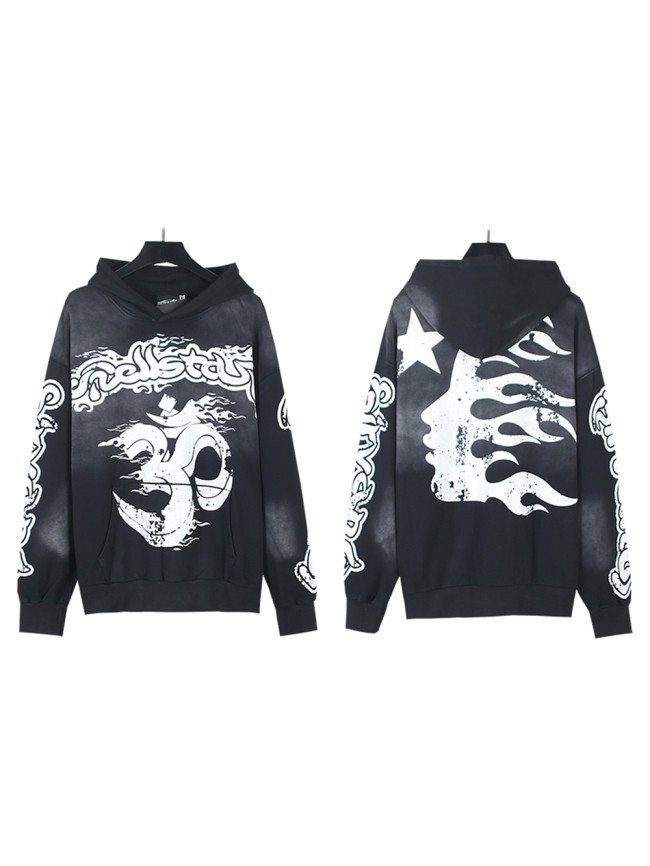 Hellstar Studio Cartoon letter print back big logo hoodie