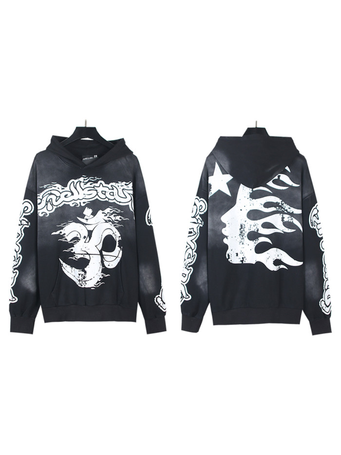 Hellstar Studio Cartoon letter print back big logo hoodie
