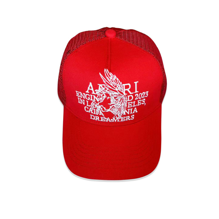 Amiri Pegasus Slogan Embroidered Mesh Duck Cap 4 colors