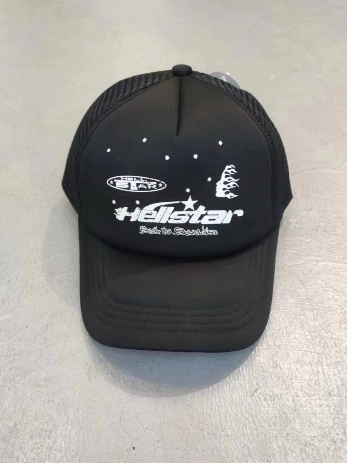 Hellstar Studio Multi Logo Printed Skeleton Flat-Brimmed Hat