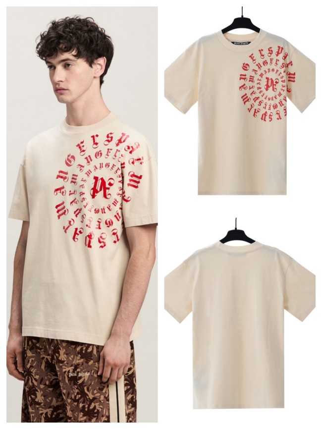 Palm angels Sanskrit Letter Round Print tee