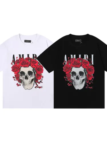 Rose Skull Letter Print Tee 2 colors