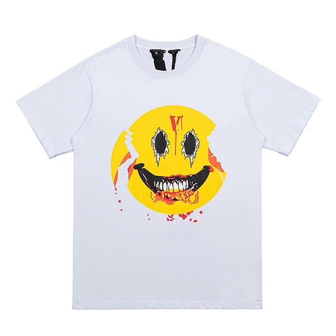 Vlone Broken smiling face short sleeve shirts-