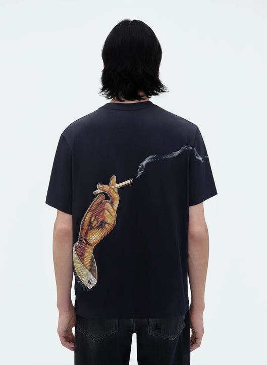 Amiri Lighted Cigarettes Monogrammed Diamond Tee