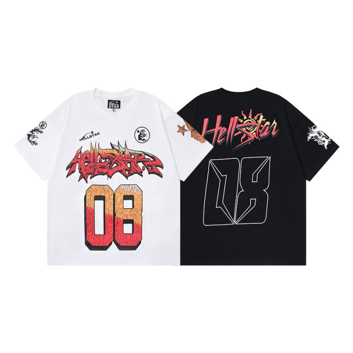 Hellstar Studio Gradient number 08 logo print Tee 2 colors