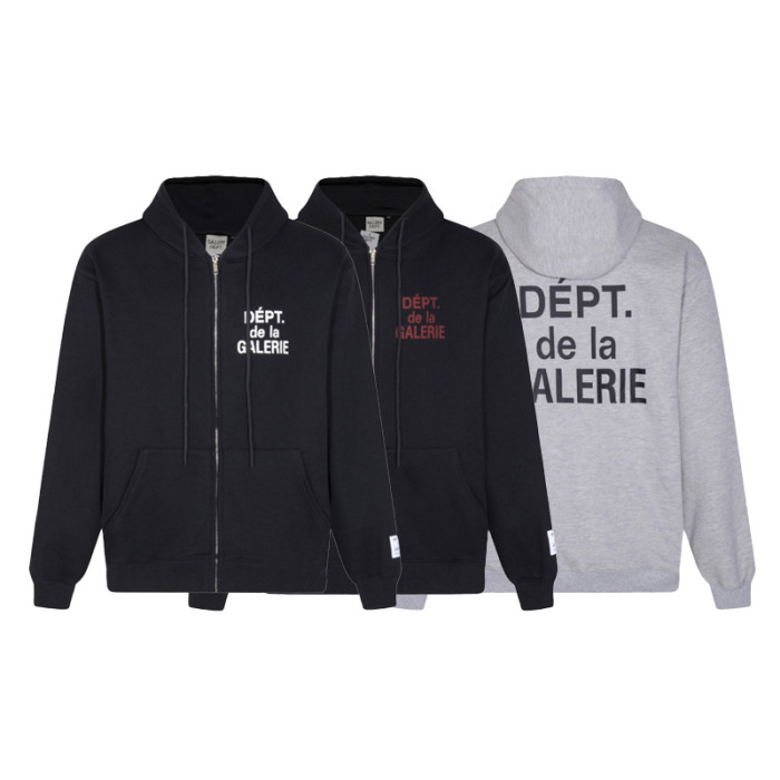 GaIIery dept Basic French Letter Print Zipper hoodie 3 colors
