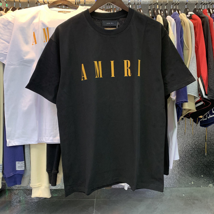 Amiri Simple style monogrammed logo print Tee 6 colors