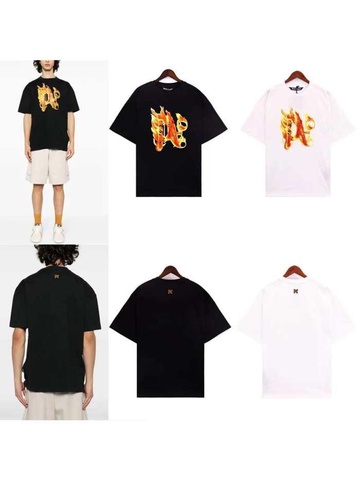 Palm angels Classic Flame Letter Logo tee 2 colors
