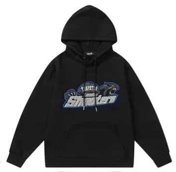 Tiger Towel Embroidered Sweatshirt Blue Gray Hoodie 2 colors