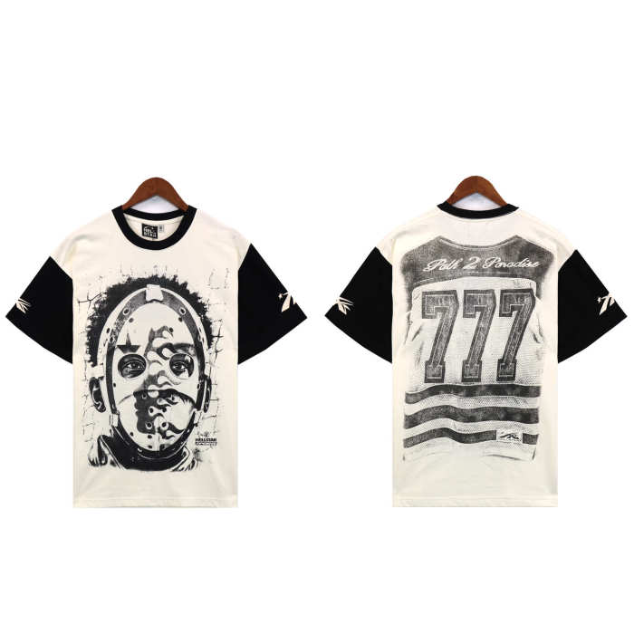 Hellstar Studio 777 Path 2 Paradise Portrait Print Patchwork Tee 2 colors