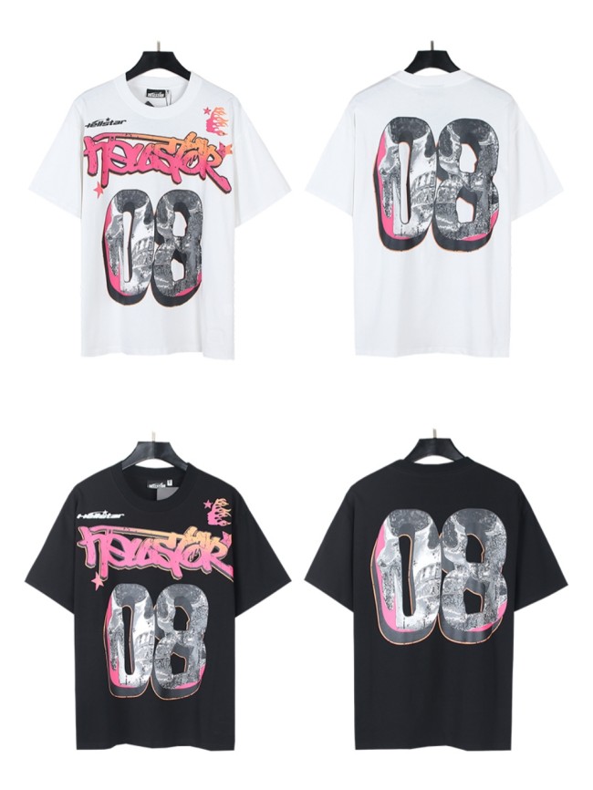 Hellstar Studio 08 Digital Eroded Mottled Letter Print Tee 2 colors